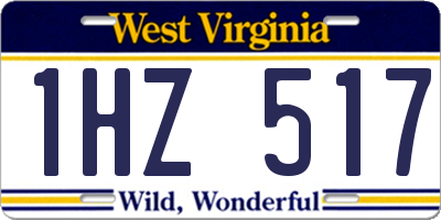 WV license plate 1HZ517