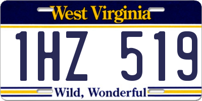 WV license plate 1HZ519