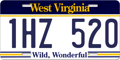 WV license plate 1HZ520
