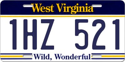 WV license plate 1HZ521