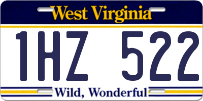 WV license plate 1HZ522