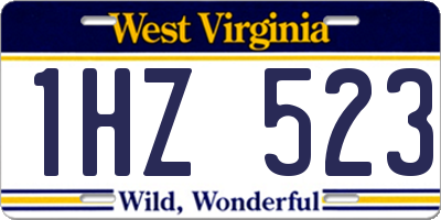 WV license plate 1HZ523