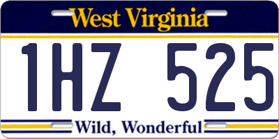 WV license plate 1HZ525