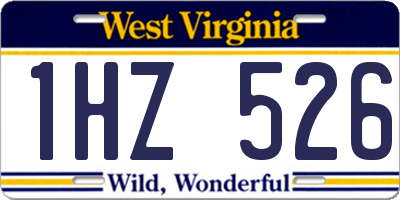 WV license plate 1HZ526