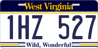 WV license plate 1HZ527
