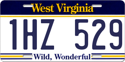 WV license plate 1HZ529