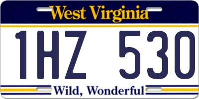 WV license plate 1HZ530