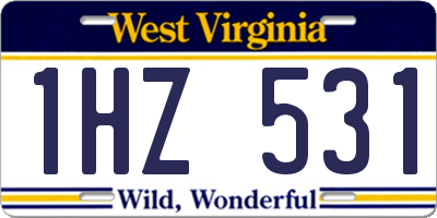 WV license plate 1HZ531