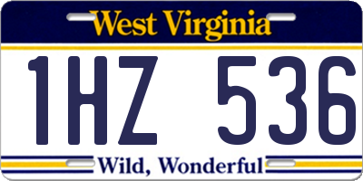 WV license plate 1HZ536