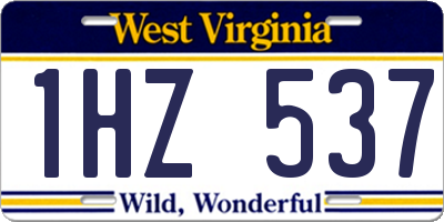 WV license plate 1HZ537