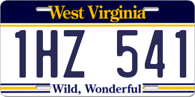 WV license plate 1HZ541