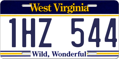 WV license plate 1HZ544