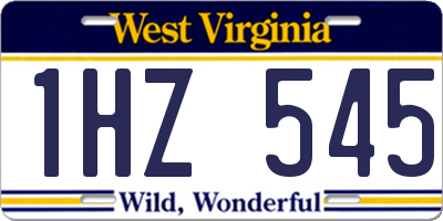 WV license plate 1HZ545