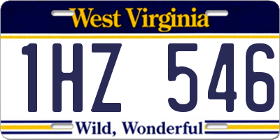 WV license plate 1HZ546