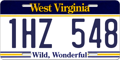 WV license plate 1HZ548