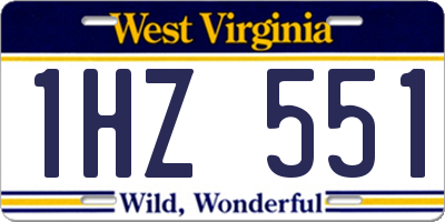 WV license plate 1HZ551