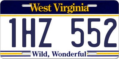 WV license plate 1HZ552