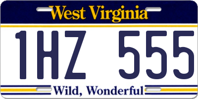 WV license plate 1HZ555