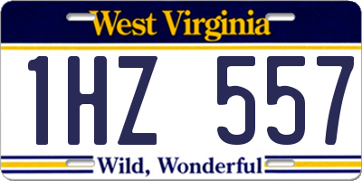 WV license plate 1HZ557