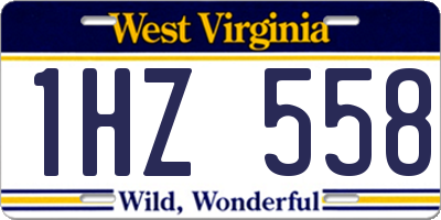 WV license plate 1HZ558