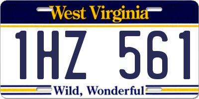 WV license plate 1HZ561