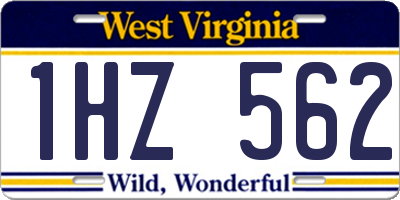 WV license plate 1HZ562
