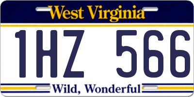 WV license plate 1HZ566