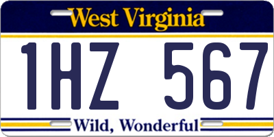 WV license plate 1HZ567