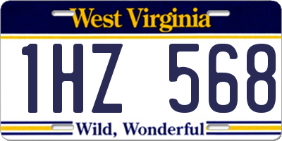 WV license plate 1HZ568