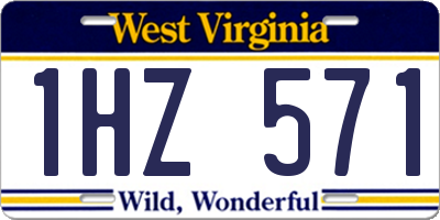 WV license plate 1HZ571