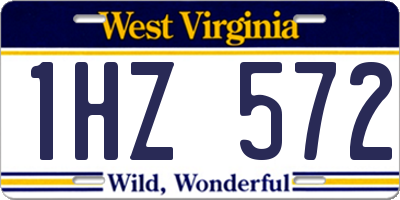 WV license plate 1HZ572