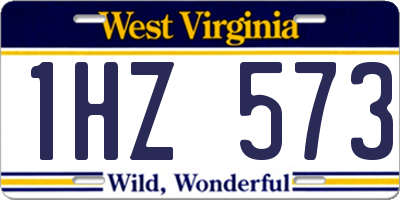 WV license plate 1HZ573