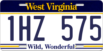 WV license plate 1HZ575