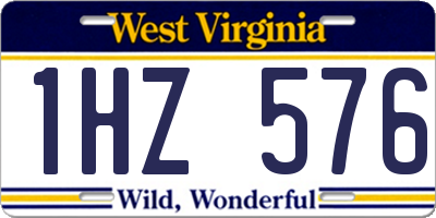 WV license plate 1HZ576