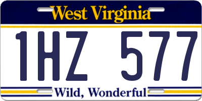 WV license plate 1HZ577