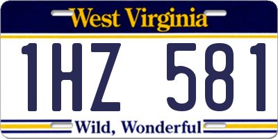 WV license plate 1HZ581
