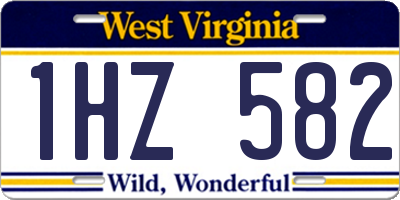 WV license plate 1HZ582
