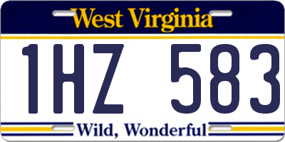 WV license plate 1HZ583