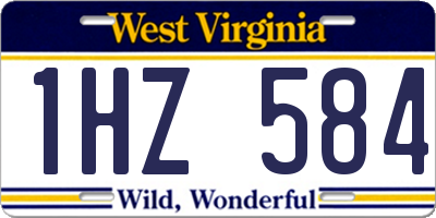 WV license plate 1HZ584