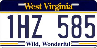 WV license plate 1HZ585