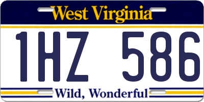 WV license plate 1HZ586