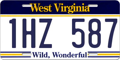 WV license plate 1HZ587