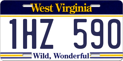 WV license plate 1HZ590