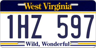 WV license plate 1HZ597