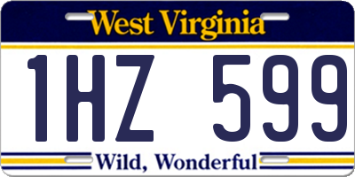 WV license plate 1HZ599