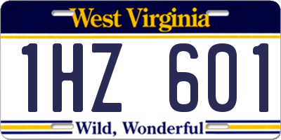 WV license plate 1HZ601