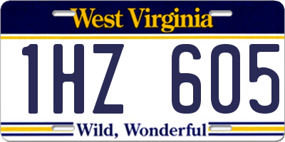 WV license plate 1HZ605