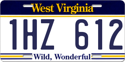 WV license plate 1HZ612