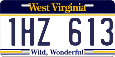 WV license plate 1HZ613