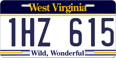 WV license plate 1HZ615